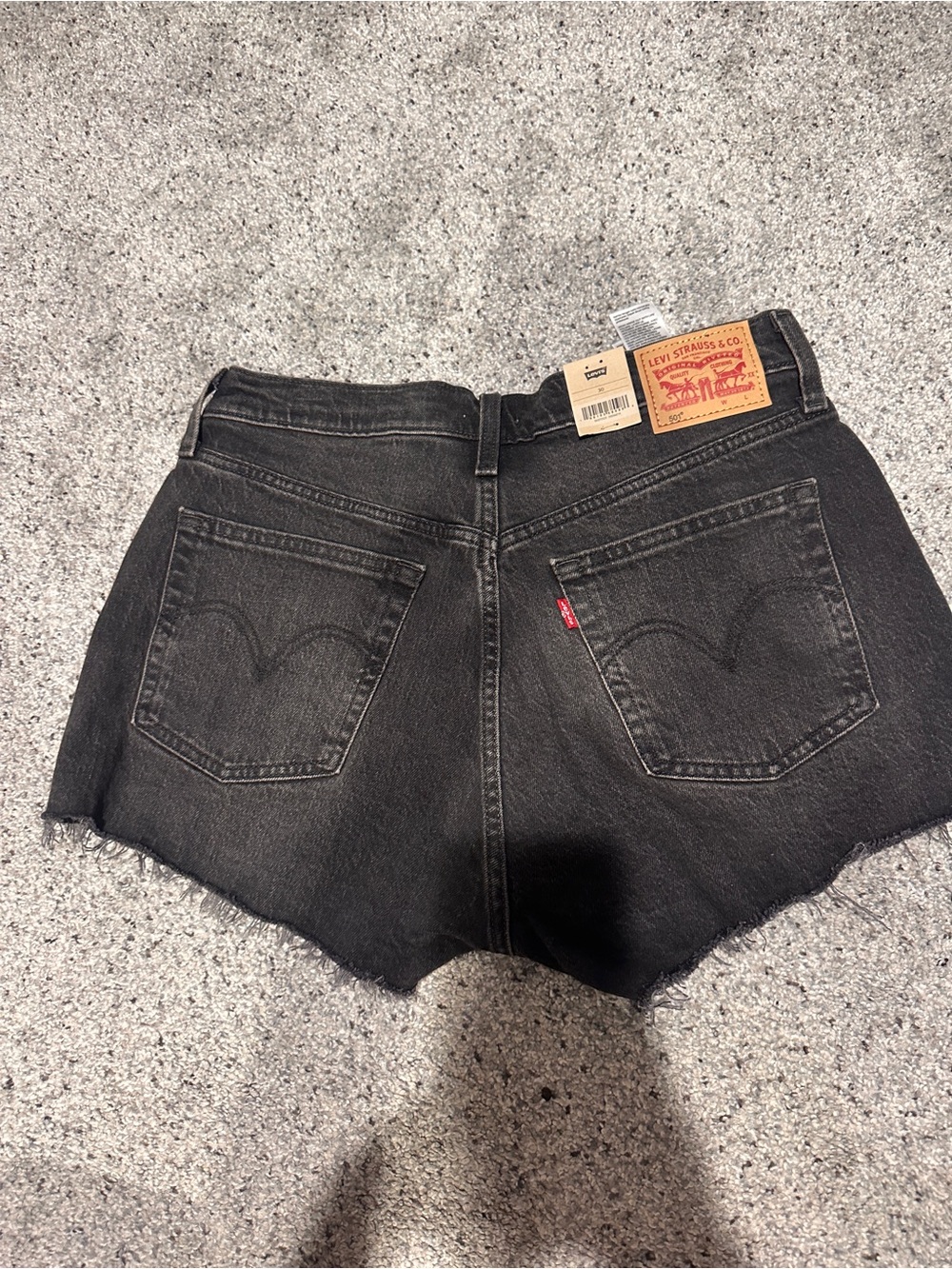 NWT Levi’s 501 Original Shorts Black Stretch Size 30 High Rise